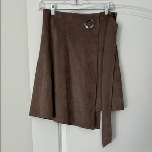She + Sky Asymmetrical Brown Skirt